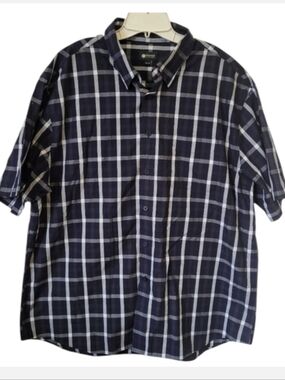 Haggar Mens Button Front Short Sleeve Shirt Size XXL